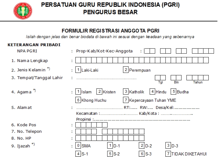 Pendaftaran PGRI Kota Jakarta Pusat - Persatuan Guru Republik Indonesia Cabang Kota Jakarta Pusat